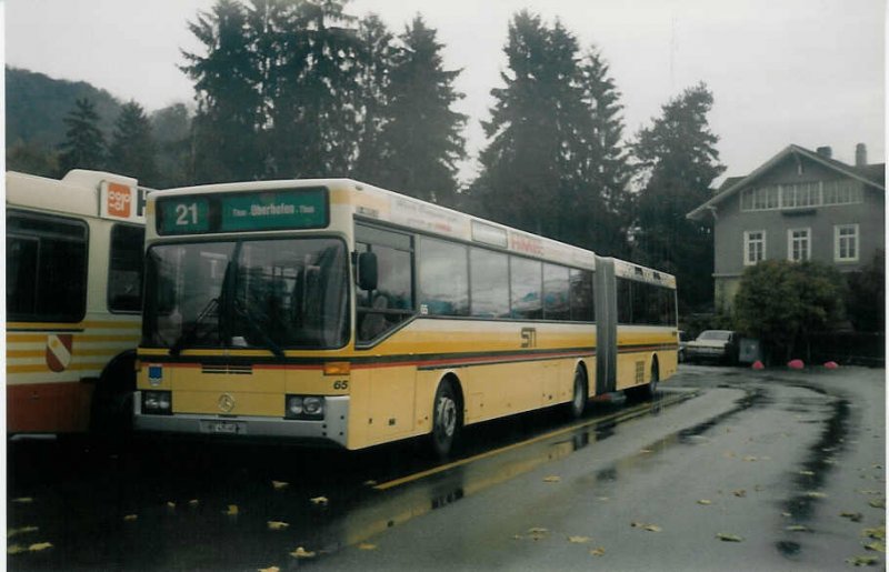 Aus dem Archiv: STI Thun Nr. 65/BE 435'065 Mercedes O 405G am 16. November 1997 Thun, Schifflndte