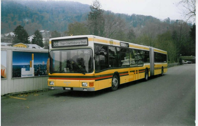 Aus dem Archiv: STI Thun Nr. 73/BE 387'073 MAN am 6. Dezember 1997 Thun, Schifflndte