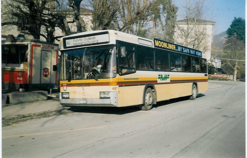 Aus dem Archiv: STI Thun Nr. 62/BE 452'462 Mercedes/R&J O 405 am 5. Februar 1998 Thun, Aarefeld (im Einsatz fr AvH Heimenschwand)