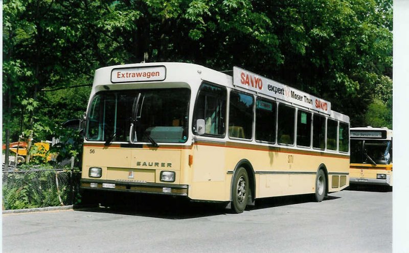 Aus dem Archiv: STI Thun Nr. 56/BE 413'456 Saurer/R&J SH am 16. Mai 1998 Thun, Schifflndte