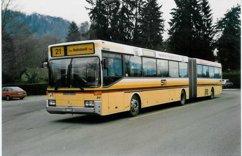 Aus dem Archiv: STI Thun Nr. 66/BE 371'366 Mercedes O 405G am 23. Dezember 1999 Thun, Schifflndte