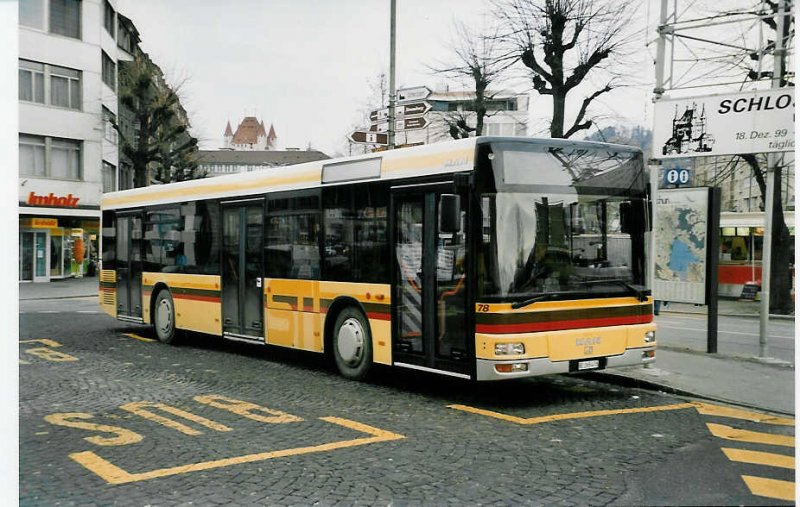 Aus dem Archiv: STI Thun Nr. 78/BE 265'478 MAN am 24. Dezember 1999 Thun, Bahnhof