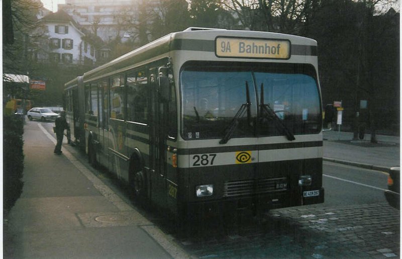 Aus dem Archiv: SVB Bern Nr. 287/BE 419'287 Volvo/R&J-Hess-Gangloff am 26. Mrz 1997 Bern, Brengraben