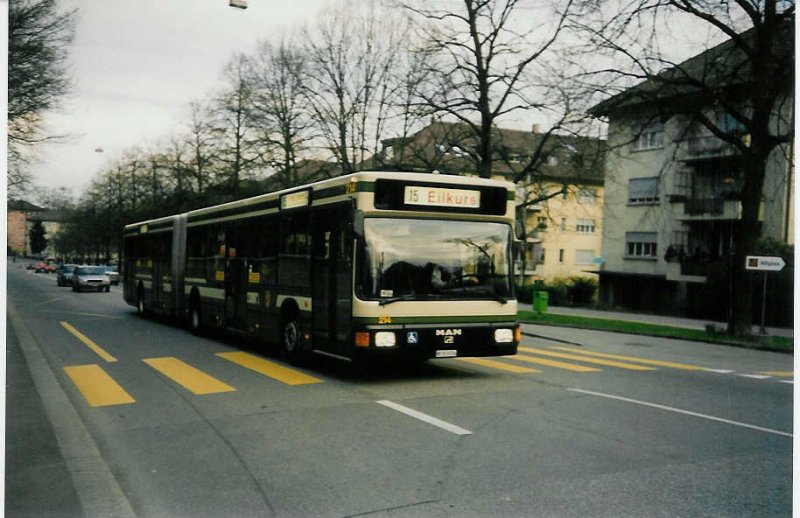 Aus dem Archiv: SVB Bern Nr. 214/BE 513'214 MAN am 27. Mrz 1997 Bern, Rosengarten