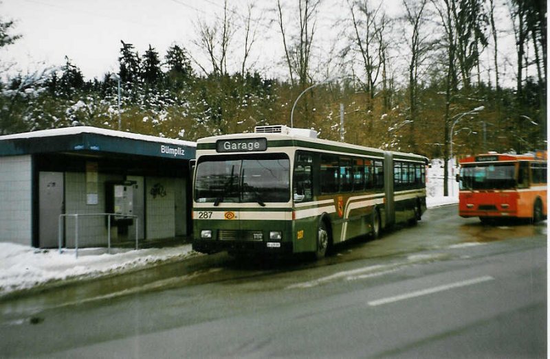 Aus dem Archiv: SVB Bern Nr. 287/BE 419'287 Volvo/R&J-Hess-Gangloff am 16. Februar 1999 Bern, Bmpliz