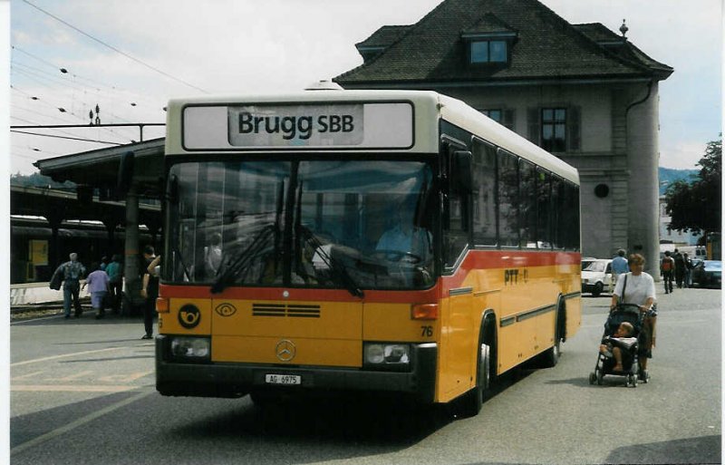 Aus dem Archiv: Voegtlin-Meyer, Brugg 76/AG 6975 Mercedes/Hess O 405 am 15. Juli 1998 Brugg, Bahnhof