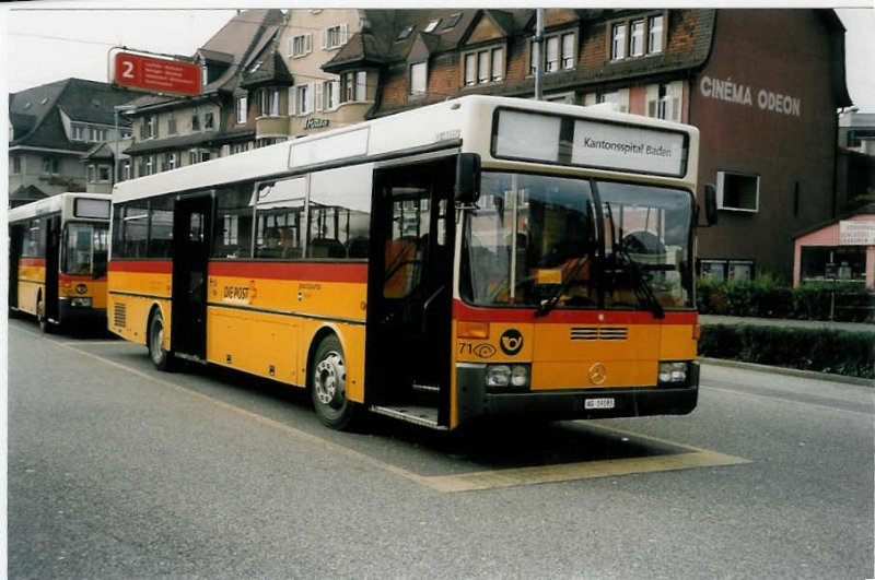 Aus dem Archiv: Voegtlin-Meyer, Brugg Nr. 71/AG 19'183 Mercedes O 405 am 30. Oktober 1999 Brugg, Bahnhof