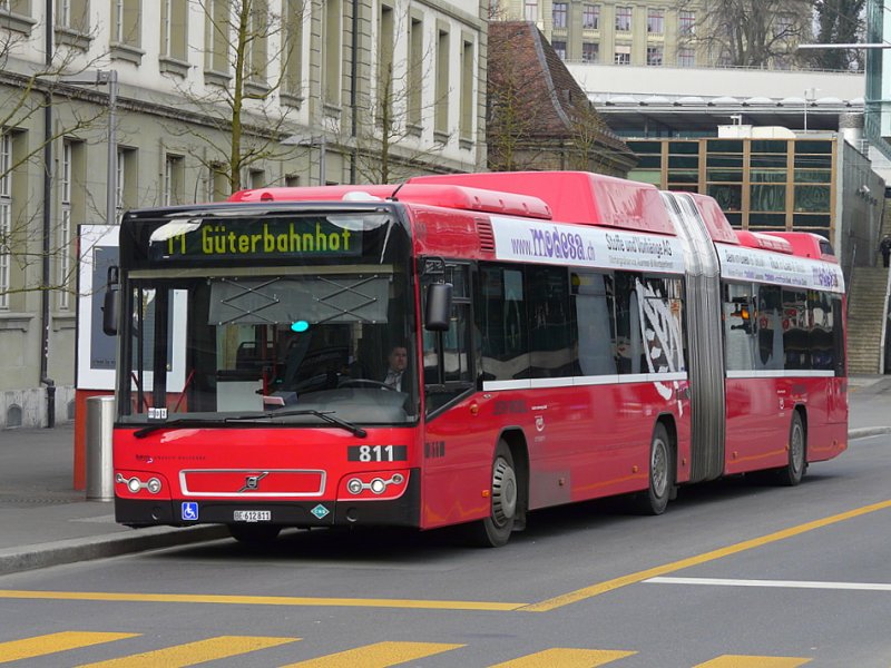 Bern Mobil - Volvo 7700 Nr.811 BE 612811 unterwegs auf der Linie 11 in Bern am 28.12.2008