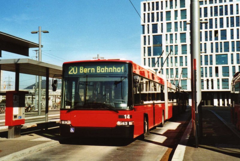 Bernmobil, Bern Nr. 14 NAW/Hess Gelenktrolleybus am 16. Mrz 2009 Bern, Wankdorf