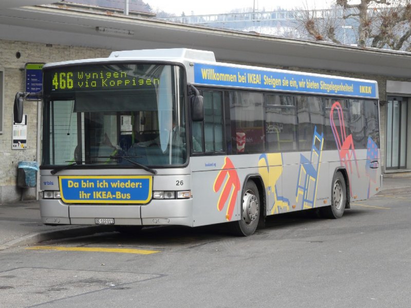 bls - Scania-Hess Bus Nr.26  BE 122011 unterwegs auf der Linie 446 in Burgdorf am 30.11.2008