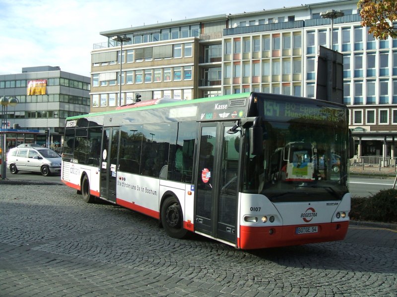 Bogestra Nepolan ,Wagen 0107,linie 354 nach BO Eppendorf.(31.10.2007)
