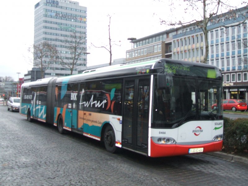 Bogestra Wagen 0466,Solaris Urbino 18 in Ruhestellung im Bochumer Hbf/Bbf.(05.01.2008)