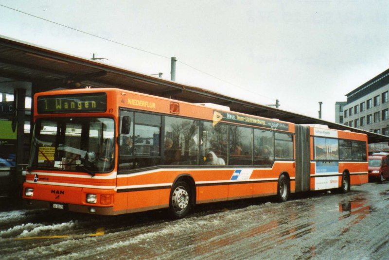 BOGG Wangen b.O. Nr. 43/SO 20'378 MAN (ex SOO Olten Nr. 43) am 17. Februar 2009 Olten, Bahnhof