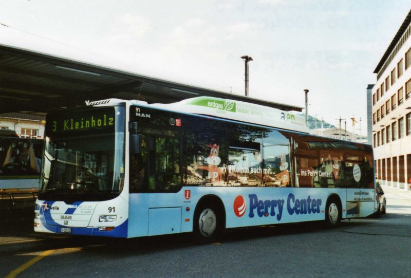 BOGG Wangen b.O. Nr. 91/SO 120'402 MAN am 8. Juni 2009 Olten, Bahnhof (mit Vollwerbung fr das  Perry Center )