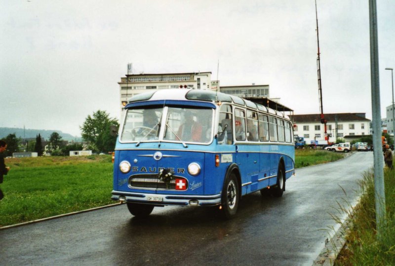 Bolliger, Stetten SH 30'730 Saurer/R&J (ex Solr+Fontana, Ilanz Nr. 8) am 6. Juni 2009 Thayngen, Saurer-Treffen