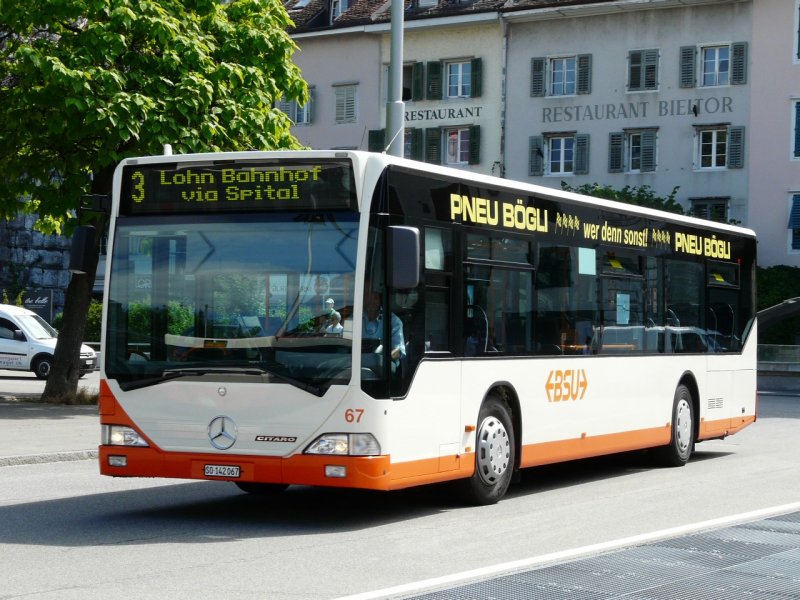 BSU - Mercedes Citaro Bus Nr.67  SO 142067 eingeteilt auf der Linie 3 in Solothurn am 05.07.2008