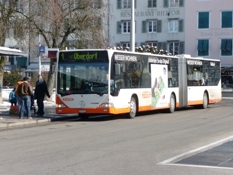 BSU - Mercedes Citaro Bus Nr. 41  SO 143441 unterwegs auf der Linie 1 in Solothurn am 21.02.2009