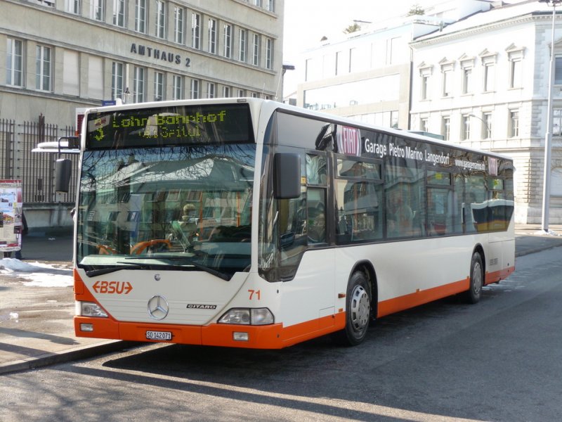 BSU - Mercedes Citaro Bus Nr. 71  SO 142071 unterwegs auf der Linie 3 in Solothurn am 21.02.2009