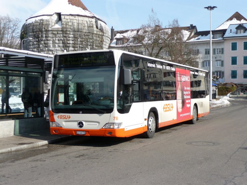 BSU - Mercedes Citaro Bus Nr. 78  SO 148778 unterwegs auf der Linie 7 in Solothurn am 21.02.2009