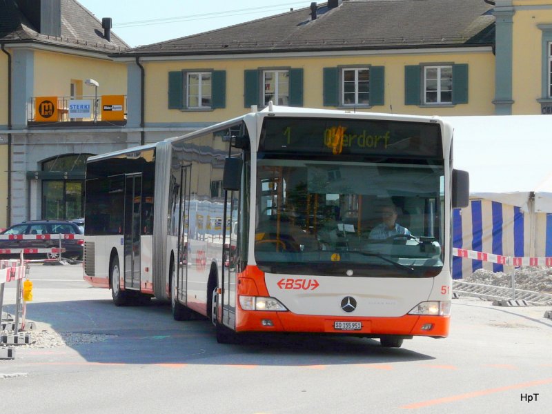 BSU - Mercedes Citaro Bus Nr.51  SO 155951 unterwegs auf der Linie 1 vor dem Bahnhof Solothurn am 08.09.2009