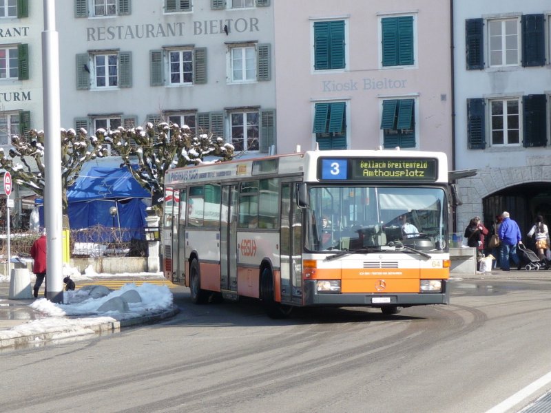 BSU - Mercedes  Nr.64  SO 21980 als Kilometer Millionr unterwegs auf der Linie 3 in Solothurn am 21.02.2009