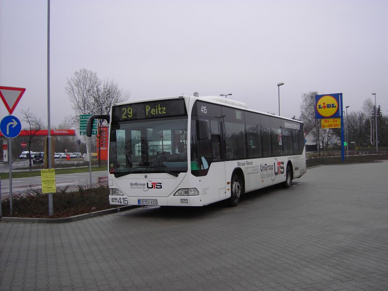 Bus 415 der Verkehrsservice Cottbus GmbH auf der Linie 29 am 16.03.2008 in Peitz. Verkehrsservice Cottbus gehrt zu Cottbusverkehr.