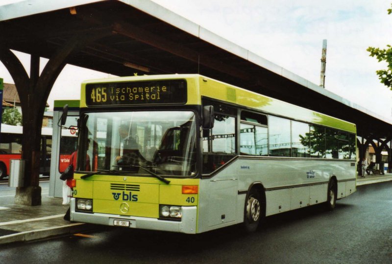 Busland, Koppigen Nr. 40/BE 593 Mercedes O 405N (ex BSU Solothurn Nr. 60) am 9. Juli 2009 Burgdorf, Bahnhof