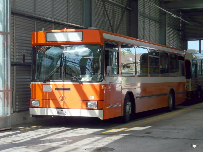 Busland - Mercedes O 305 Bus Nr. 46  BE 645 410  (ex BSU ) im Busdepot in Langnau am 01.09.2009