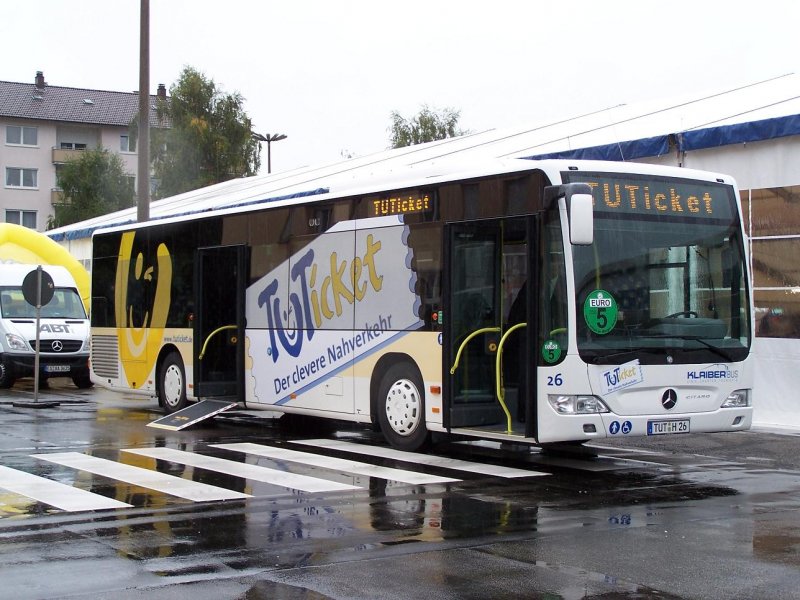 Citaro II Nr 26 von dem Unternehmer Klaider, mit dem neuen Design des Verkehrsverbundes TUTicket am 13/09/08.