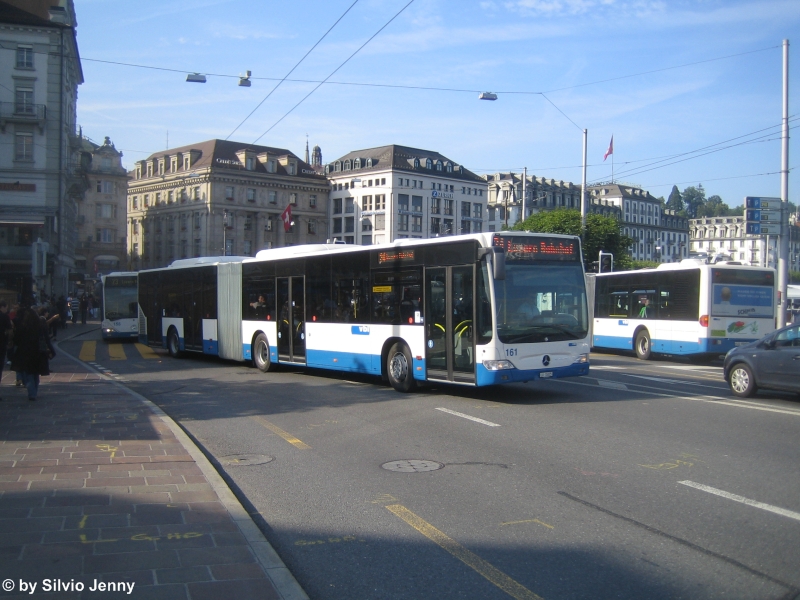 Diesen Sommer stand bei der VBL den Ersatz der Volvo/Hess B10L(A) an. Dafür beschafft wurden 4 Mercedes CitaroII. Am 25.6.09 verlässt der letzte der 4 Wagen, der Nr. 161 den Schwanenplatz