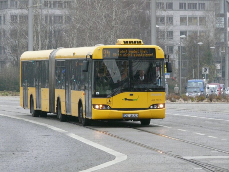 DVB - Solaris Urbino Gelenkbus 18 DD:VB 262 458002-5 unterwegs auf der Linie 94 am 10.12.2008
