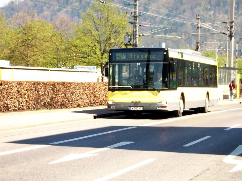 Ein Bus der Linie 14 in Bregenz.(14.04.07)