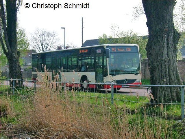 Ein Citaro des OBS auf dem Weg zum Busbahnhof nach Halle