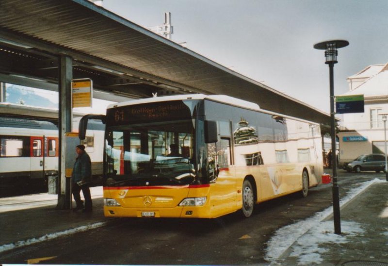 Erster Tag Postauto in der Region Spiez-Krattigen-Aeschi: PostAuto Bern BE 653385 Mercedes Citaro am 14. Dezember 2008 Spiez, Bahnhof