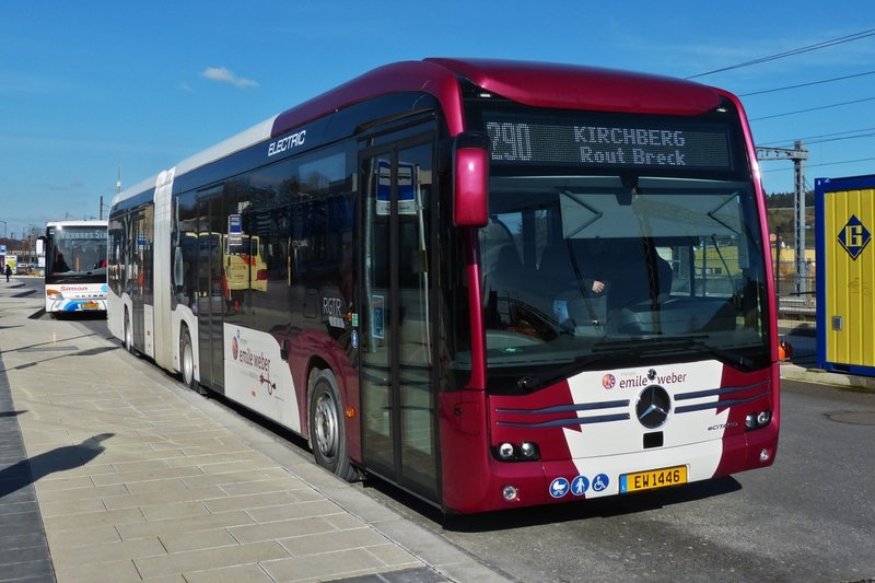 Ew 1446 Mercedes Benz E Citaro Gelenkbus Von Emile Weber Hat Die Endhaltestelle Seiner Strecke In Mersch Erreicht Nach Einer Kurzen Rast Wird Er Bus Bild De
