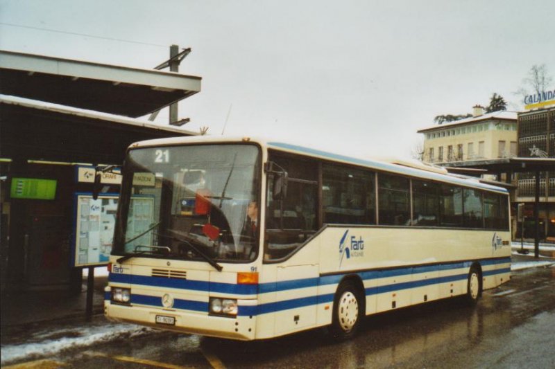 FART Locarno Nr. 91/TI 90391 Mercedes O 408 am 11. Dezember 2008 Locarno, Bahnhof