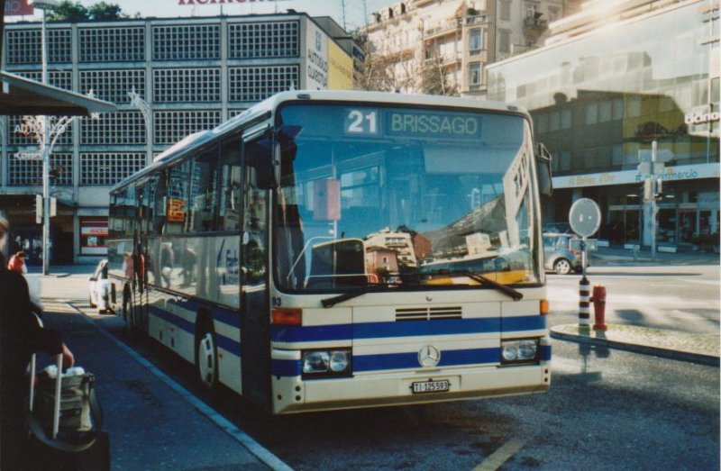 FART Locarno Nr. 93/TI 125'593 Mercedes O 408 am 7. Dezember 2008 Locarno, Bahnhof