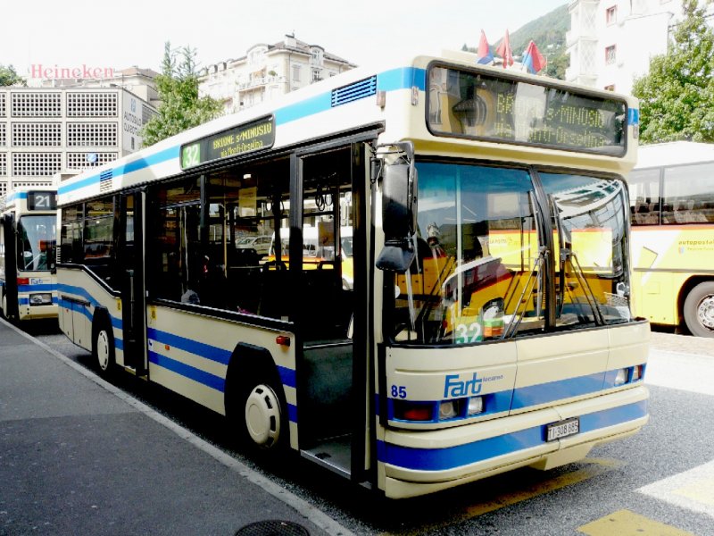 FART - Neoplan Bus Nr.85  TI 308885 unterwegs auf der Linie 32 in Locarno am 18.09.2008