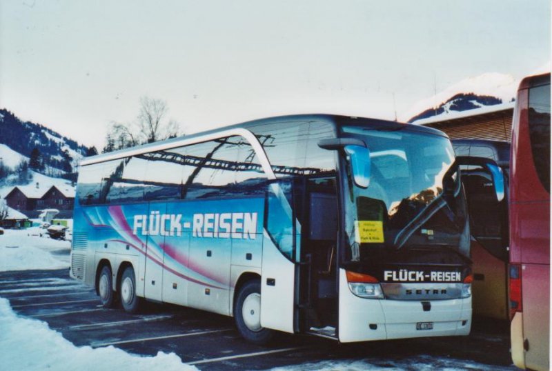 Flck, Brienz BE 13'878 Setra am 11. Januar 2009 Frutigen, Bahnhof (Einsatz am Ski-Weltcup von Adelboden)