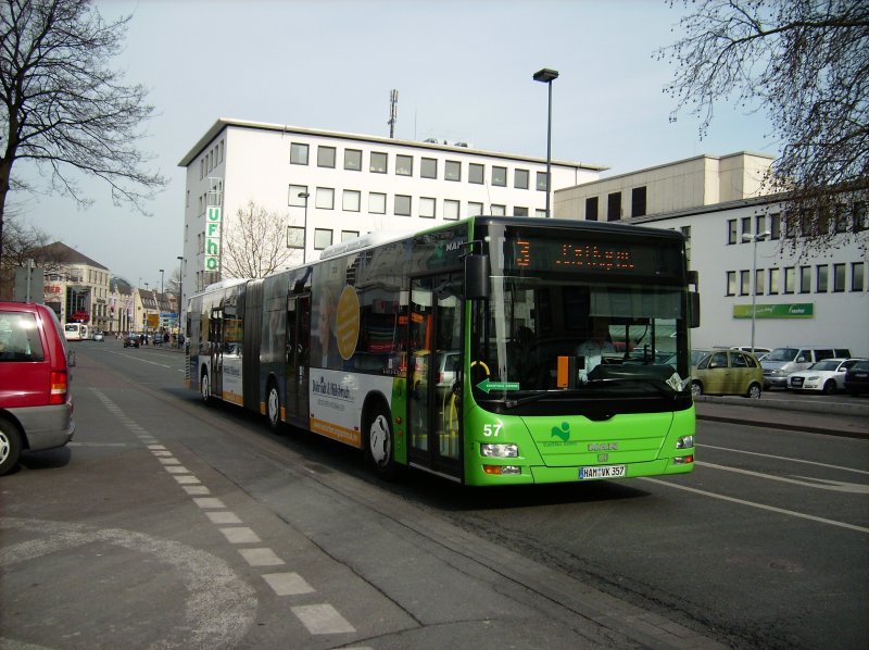 Hako 57 bei der Anfahrt auf den Hammer Hbf. 