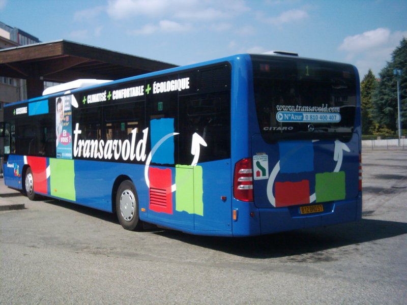 Heckansicht von dem neuen Citaro bei dem Verkehrsbetrieb Transavold.