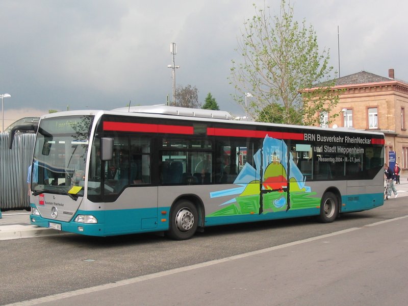 Hessentagsbus des BRN Busverkehr Rhein Neckar vom HESSENTAG 2004 in Heppenheim