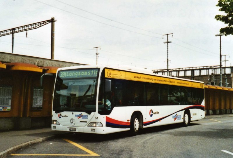 Knecht, Windisch (RBL) Nr. 51/AG 369'002 Mercedes Citaro am 8. Juni 2009 Lenzburg, Bahnhof