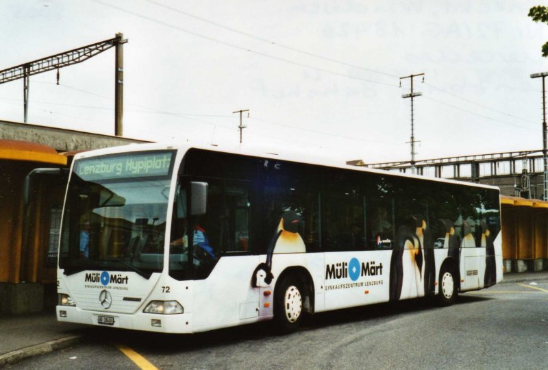 Knecht, Windisch (RBL) Nr. 72/AG 18'426 Mercedes Citaro am 8. Juni 2009 Lenzburg, Bahnhof (mit Vollwerbung fr den  Mli Mrt )