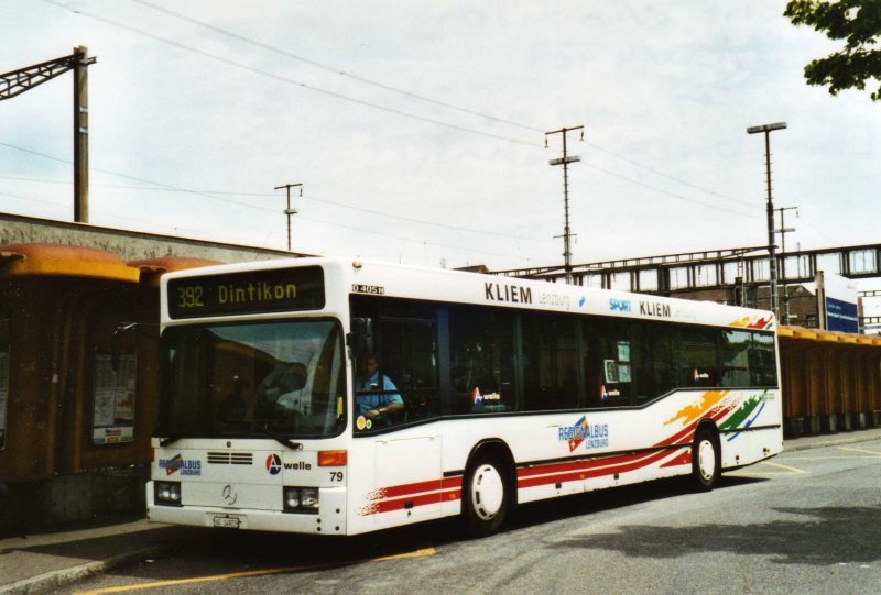 Knecht, Windisch (RBL) Nr. 79/AG 14'923 Mercedes O 405N am 8. Juni 2009 Lenzburg, Bahnhof