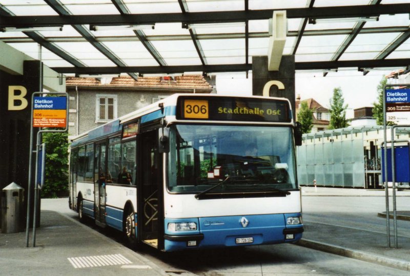 Limmat Bus, Dietikon Nr. 4/ZH 726'104 Renault (ex Hrzeler, Dietikon Nr. 1) am 8. Juni 2009 Dietikon, Bahnhof