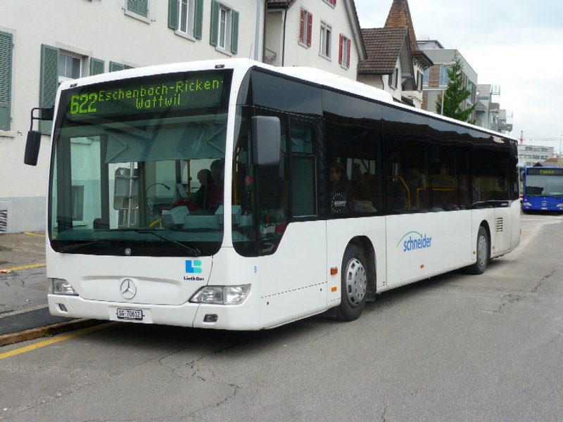 Linth Bus - Mercedes Citaro Bus Nr.09  SG 70612 unterwegs auf der Linie 622 in Rapperswil/SG am 15.09.2008