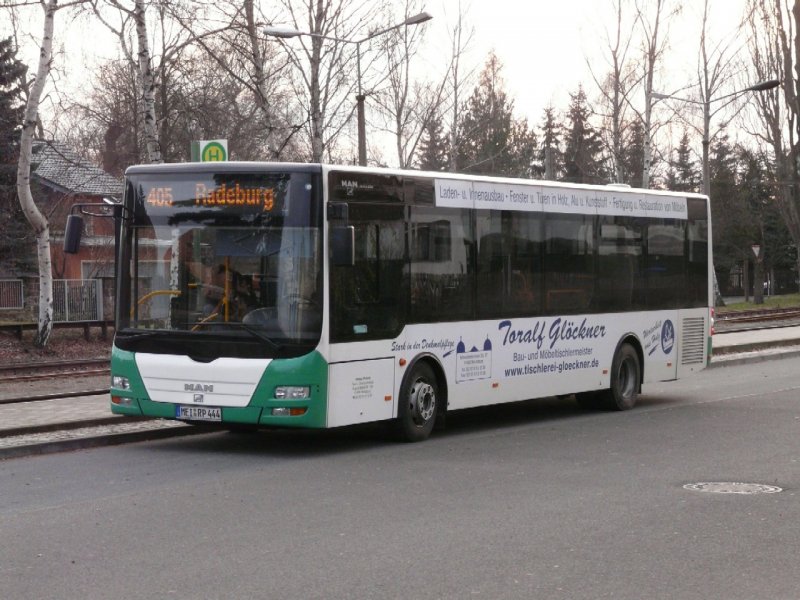 MAN Lion`s City  MEI:RP 444 unterwegs auf der Linie 405 in Moritzburg am 09.112.2008