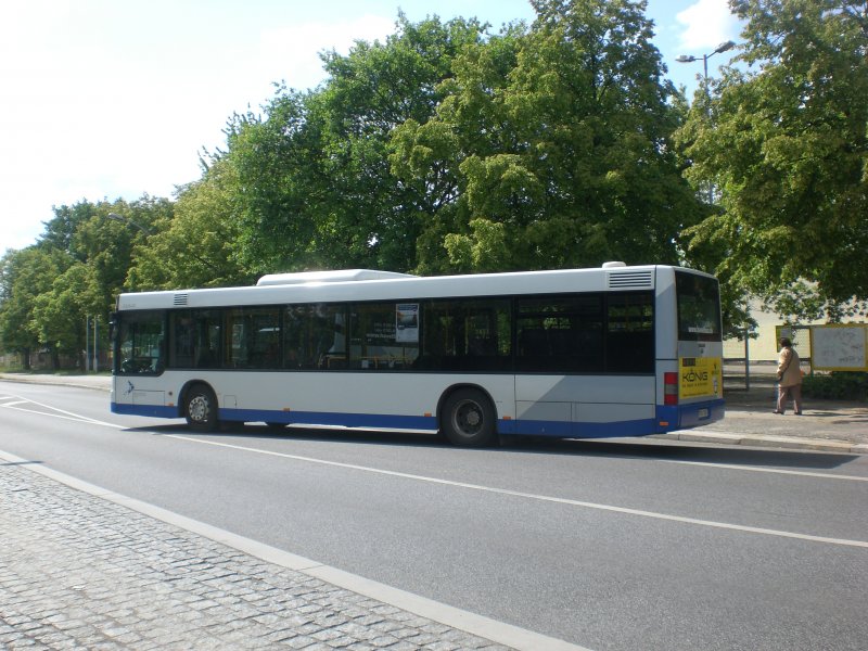 MAN Niederflurbus 2. Generation auf Betriebsfahrt an der Haltestelle Teltow, Warthestr/Zum Techno Terrain.
