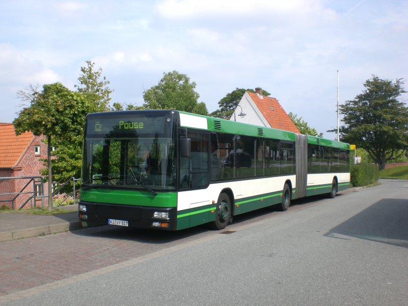 MAN Niederflurbus 2. Generation auf Betriebsfahrt am ZOB Kappeln.